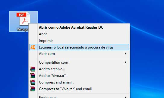 email falso anexo antivírus