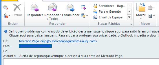 email falso endereço parecido